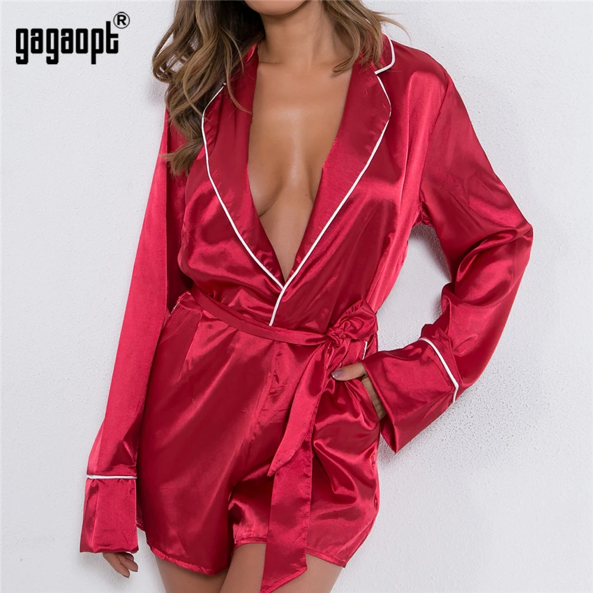 Gagaopt весенние 4 вида цветов Комбинезоны женские модные сексуальные пижамы с