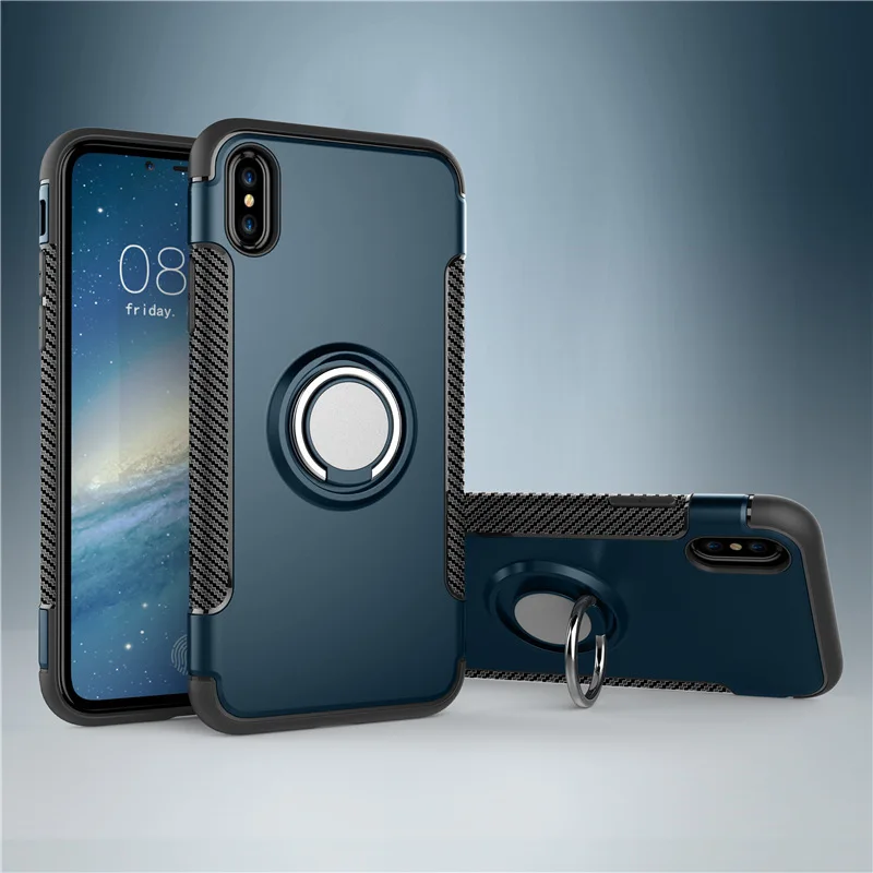 Роскошный армированный металлический магнитный чехол для iPhone X чехлы 6S 7 5S 8 Plus 360