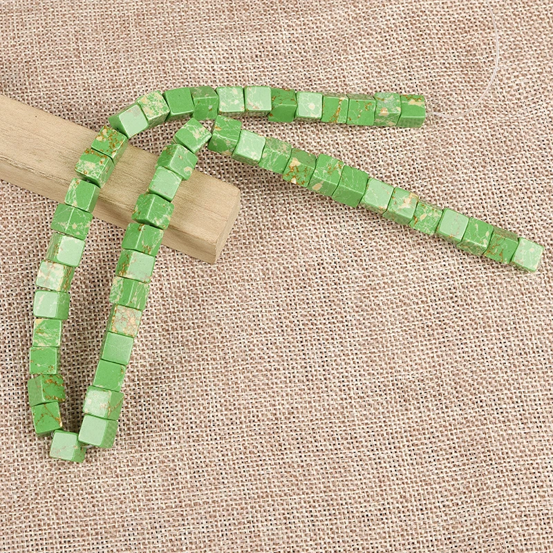 Light Green 8*8*8mm Emperor Stone Loose beads Fit Gifts Necklace Bracelet Accessories findings 15inch For Male and Female H336 | Украшения