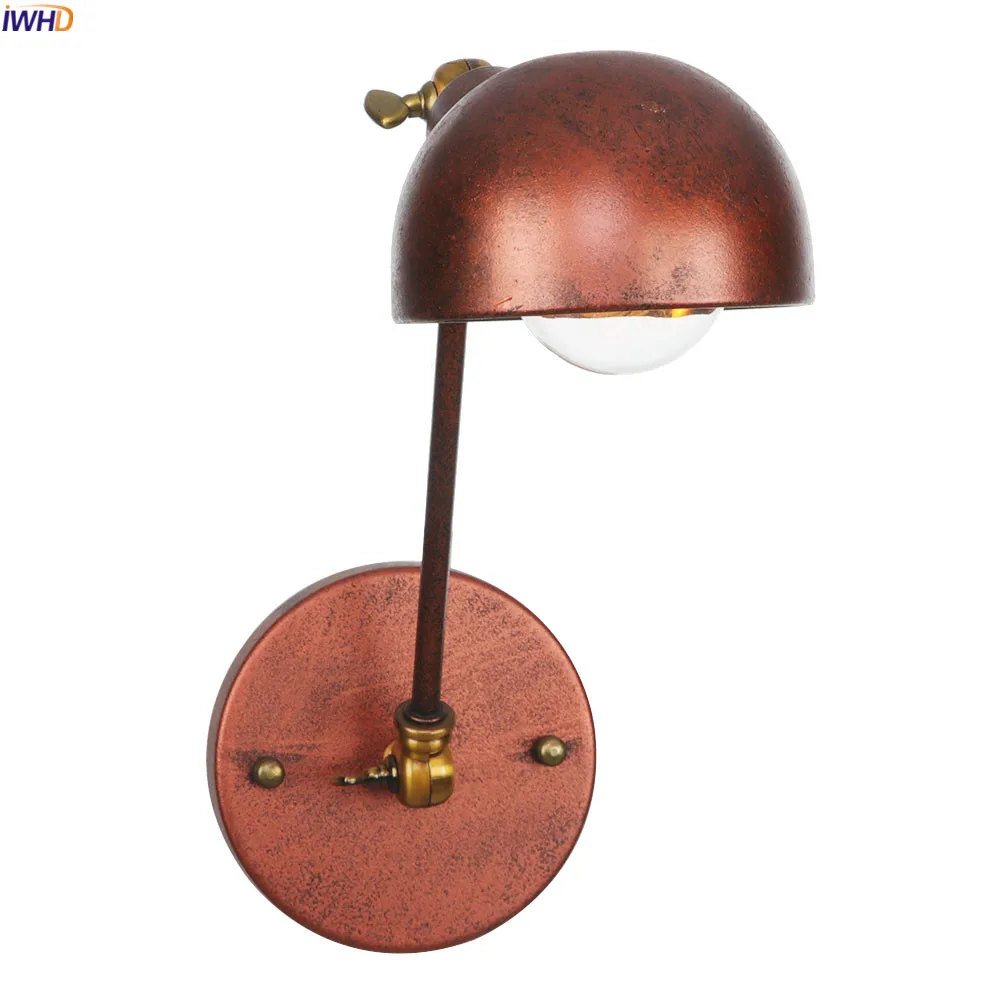 

IWHD Antique Rustic Retro Wall Lights Fixtures Bedroom Stair Mirror Light Loft Style Industrial Wall Lamp Sconce Wandlamp Edison