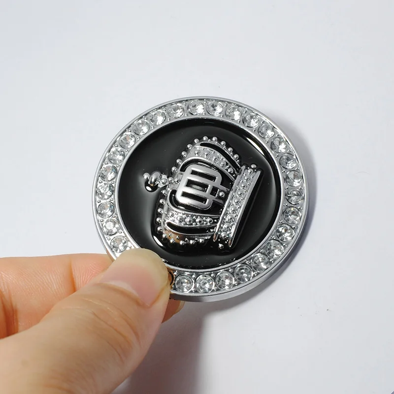 5 см 3D металлическая Хрустальная корона алмазная декоративная Эмблема для