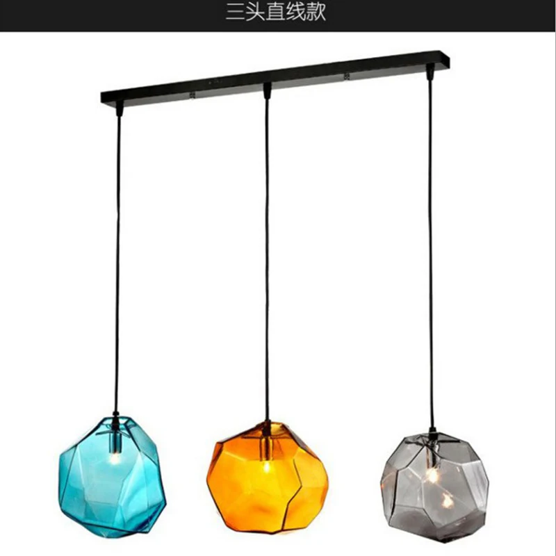 Скандинавские новые подвесные светильники с тремя камнями креативные для