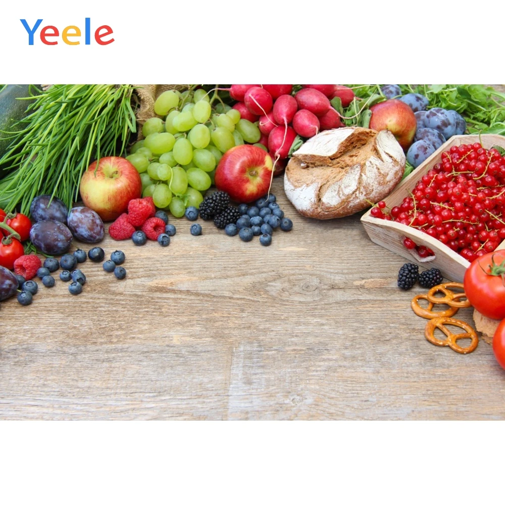 Фон для фотосъемки Yeele с изображением старой деревянной доски овощей