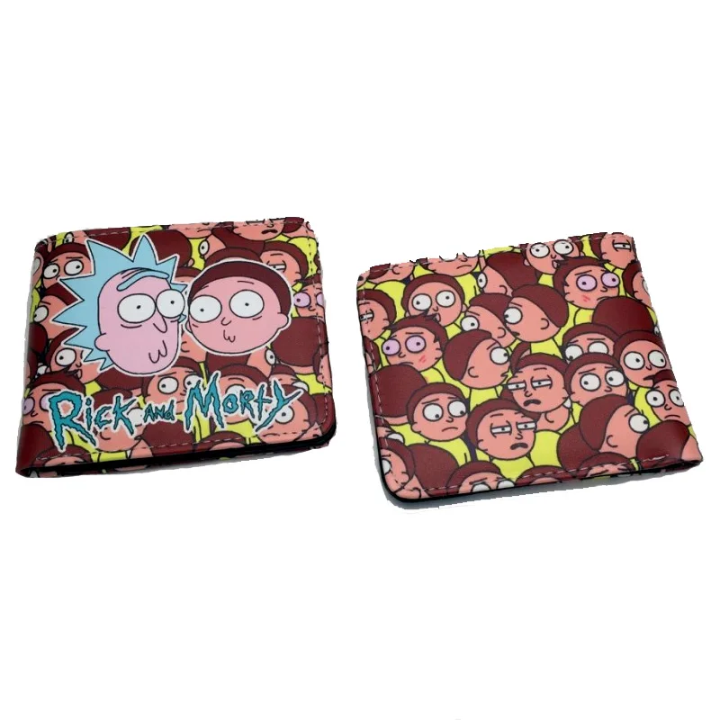 Rick and Morty 3 Время приключений красочные аниме кожаные кошельки кредитные карты и фото держатель кошелек Подарочная монета карман Мужская Женская сумочка для денег - Цвет: Rick and Morty 3
