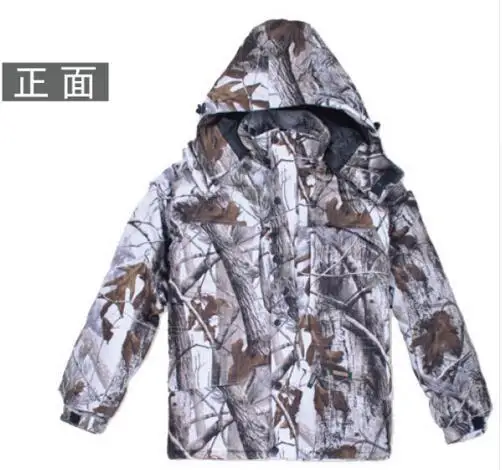 Snow suit Зимние бионические охотничьи мужские водонепроницаемые куртки брюки фотография дикие CS Birdwatch камуфляжные зимние хлопковые костюмы Ghillie - Цвет: Snow suit