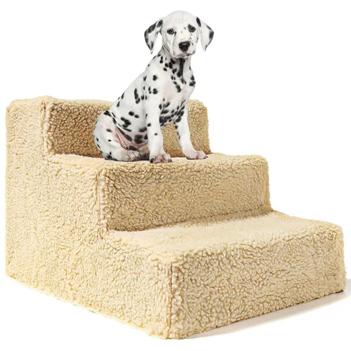 YELLOW Gomaomi Pet 3 лестница ступеньки для маленькой собаки кошки Pet пандус лестница Портативный до 20 кг по самой низкой цене - Цвет: YELLOW