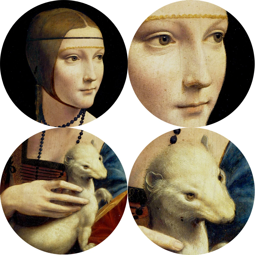Леди с Ermine знаменитой репродукции картин произведение искусства Leonardo Da Vinci холст художественные принты классическое искусство домашний декор