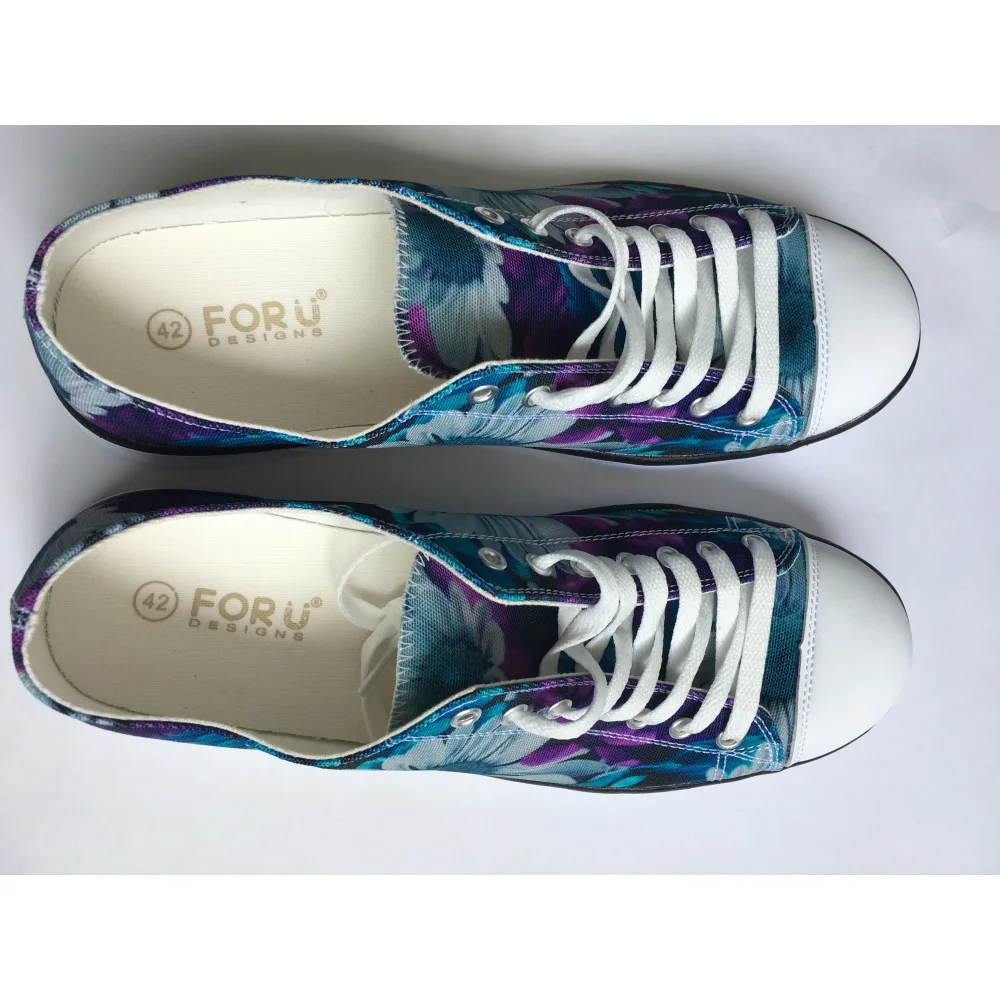 Кроссовки женские с низким верхом Вулканизированная подошва цветочным