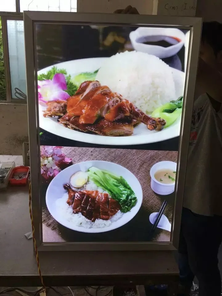 A1 ультратонкая алюминиевая рамка светодиодный Лайтбокс для меню открытая