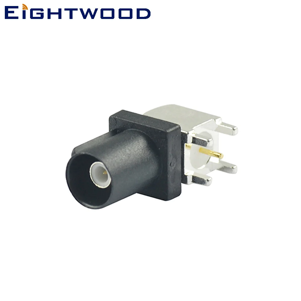 Eightwood Fakra код A штекер PCB крепление угловой RF разъем Черный/9005 для автомобиля радио