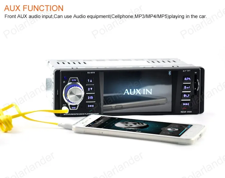 1 din 1080P video car radio Autoradio cassette player 4.1 inch Bluetooth TFT screen mp5 USB/SD/AUX FM stereo | Автомобили и