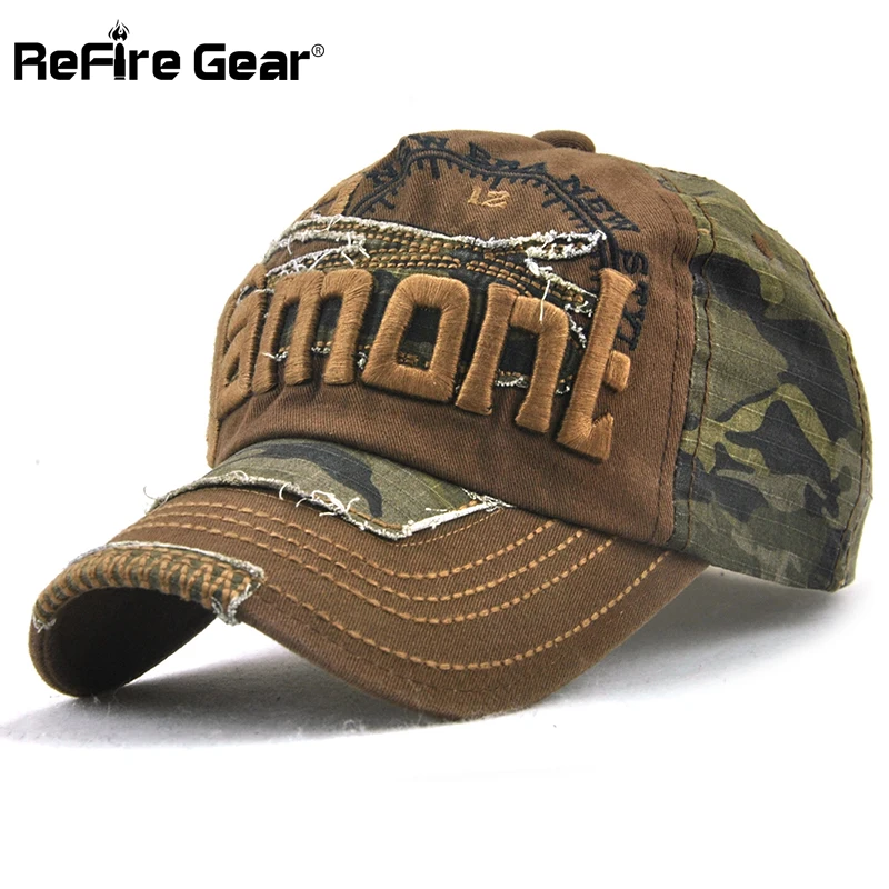 Refire gear, камуфляжная бейсбольная кепка, мужская, с вышитыми буквами, из кусков, хлопковая кепка s, унисекс, модная уличная тактическая бейсбольная кепка