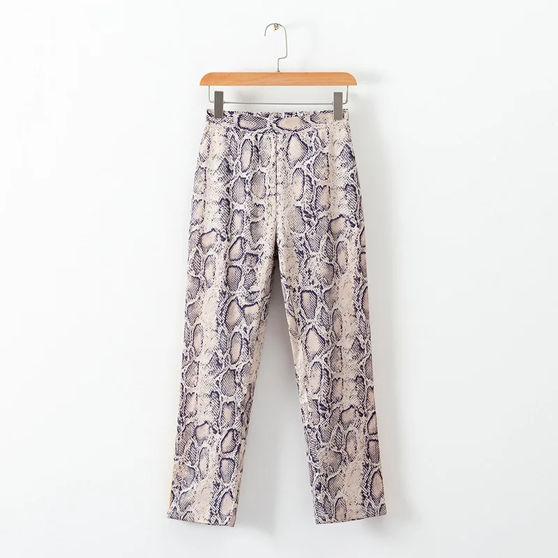 Лето 2018 повседневные комплект из двух предметов Топ и штаны с принтом женская