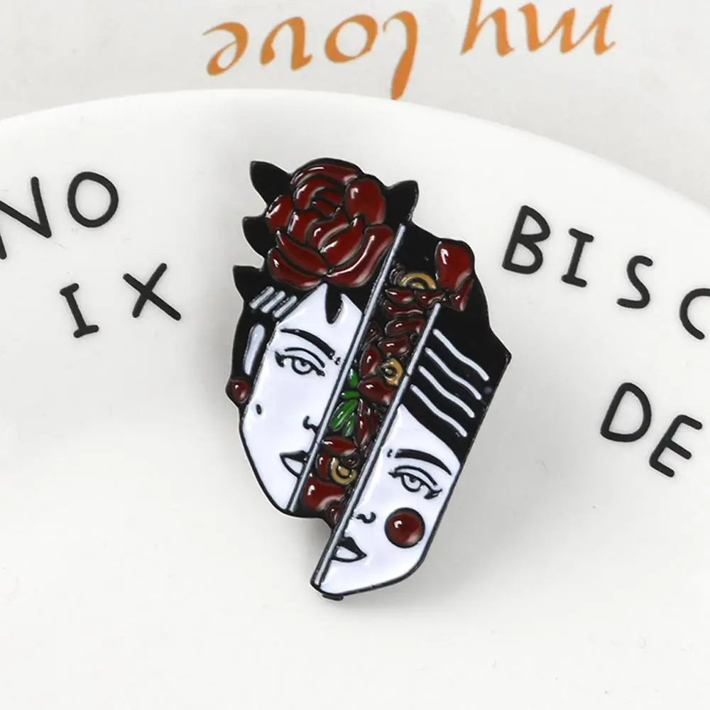 Заколки для лацканов с раздельным лицом заколки изображением цветка лица