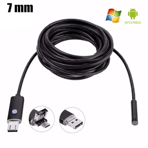 7mm Antscope 5,5 мм/7 мм/8 мм usb-эндоскоп мини Камера Android/ПК эндоскопическая черный 2/5 м/10 м Водонепроницаемый Бороскоп Инспекции Камера 19 - Цвет: 7mm