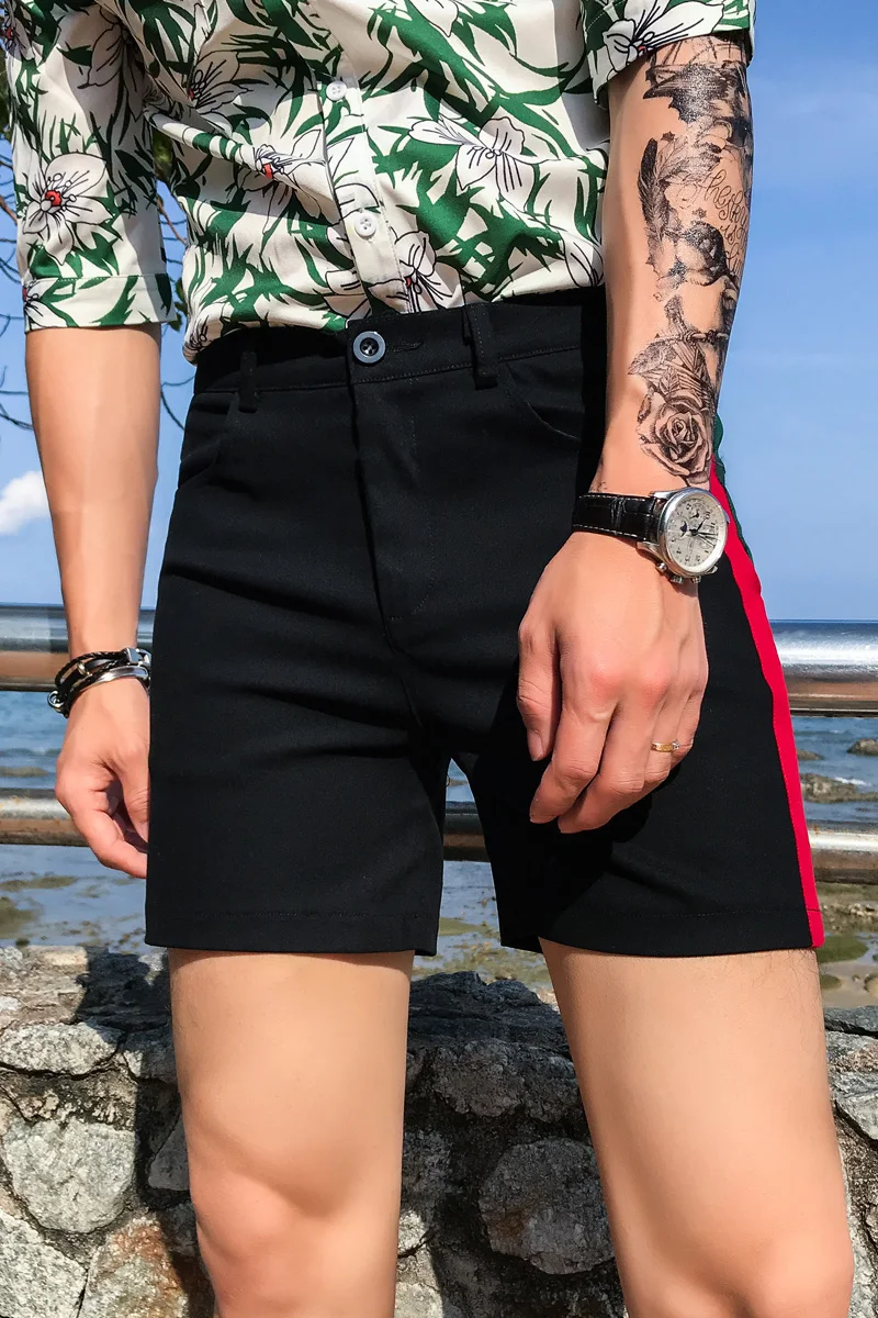 Модные повседневные мужские шорты 2019 летние корейские облегающие MensWhite Bermuda Masculina