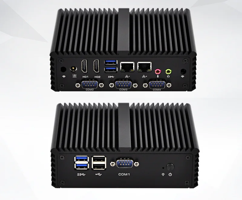Qotom мини-ПК Core i3 i5 процессор Dual LAN 4 COM Порты безвентиляторный мини промышленного ПК X86