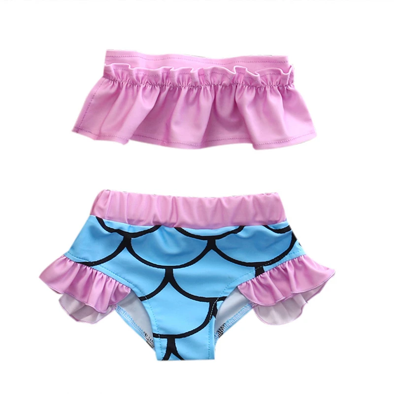 2017 купальный костюм для маленьких девочек купальник-бикини с оборками в виде