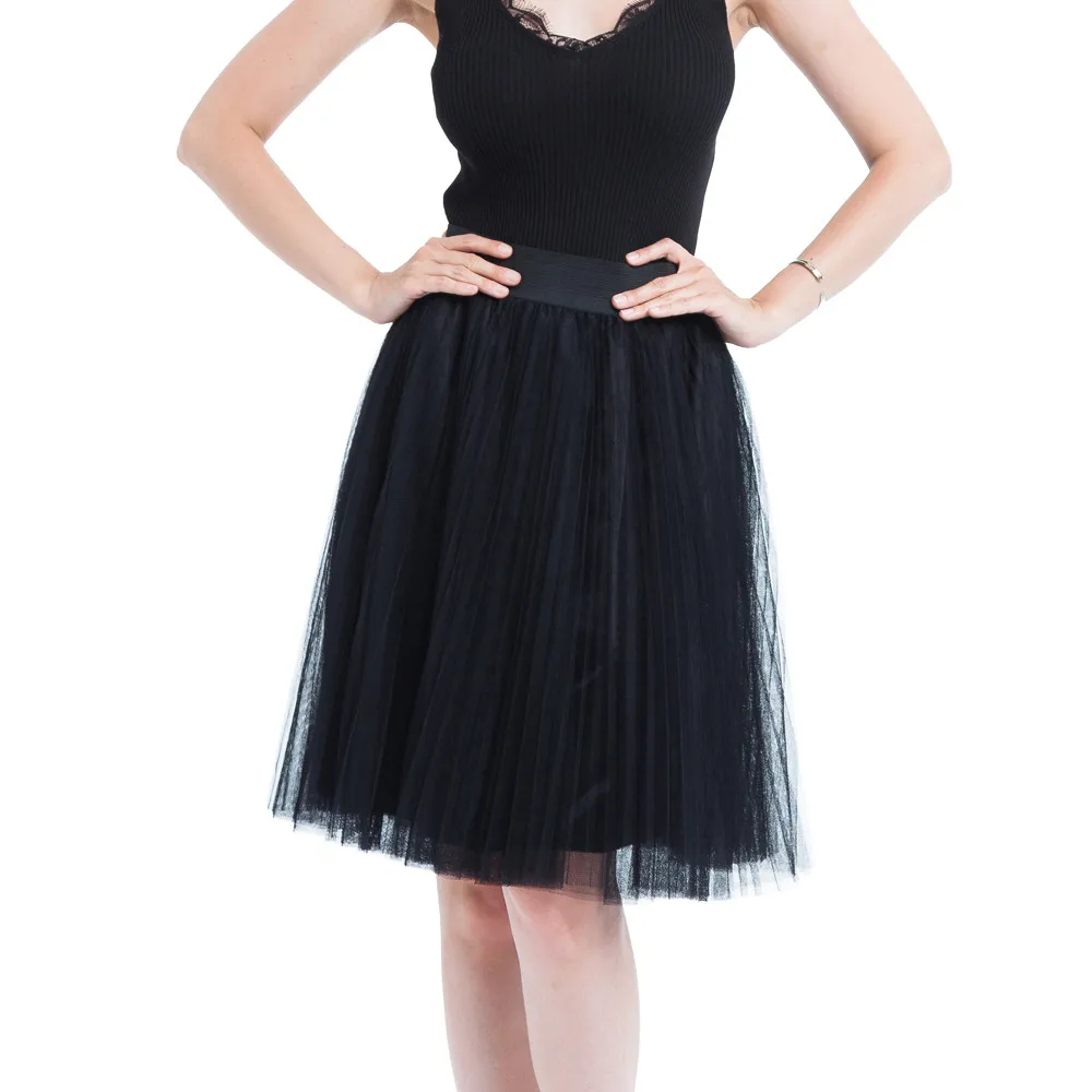 4 Многослойные фатиновые юбки для женщин с высокой талией бальное платье юбкой