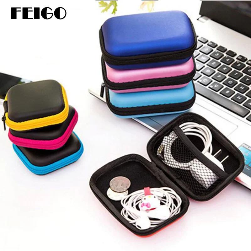 

FEIGO Earphone Storage Boxs USB Data Line Digital Gadget Box Waterproof Finishing Package Storage Boxs Change Zipper Bag F366