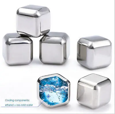 8 шт многоразовые из нержавеющей стали виски вина кубики льда камня шариковые