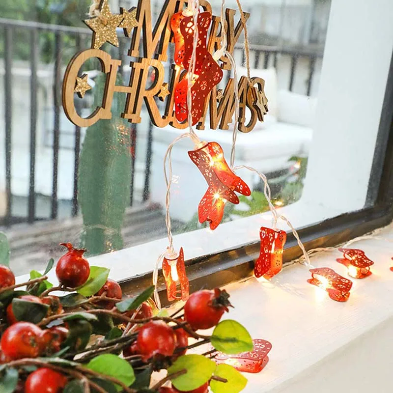 1 шт светодиодный Строка Рождественские огни форма носков Висит вечерние дерево