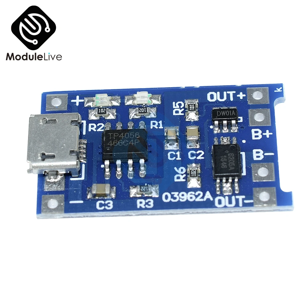 5 шт. зарядная плата с двумя функциями Micro USB В 1A 18650 TP4056|Соединители| |