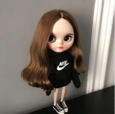 Черный 1/6 Модная Кукла Толстовка Спортивная Повседневная Толстовка для blyth футболка licca ob24 30 см кукла аксессуары для куклы Барби 1/6 одежда - Цвет: Черный