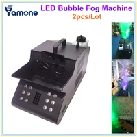 2pcslot 1500w dmx control rgb led bubble machine with fog smoke for wedding party 12x3w led fogger maker machine bubble blower