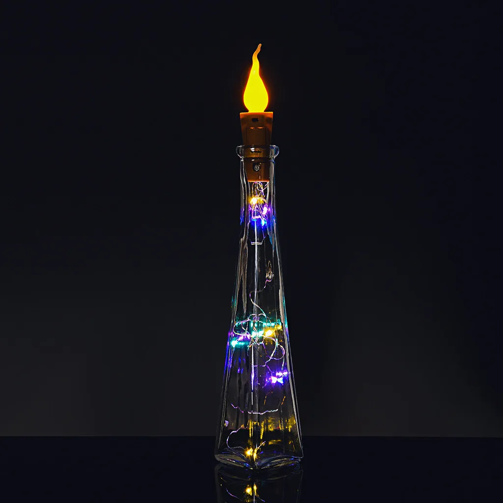 Прямая поставка 5 шт. Теплая бутылка для вина в форме свечи гирлянда 10