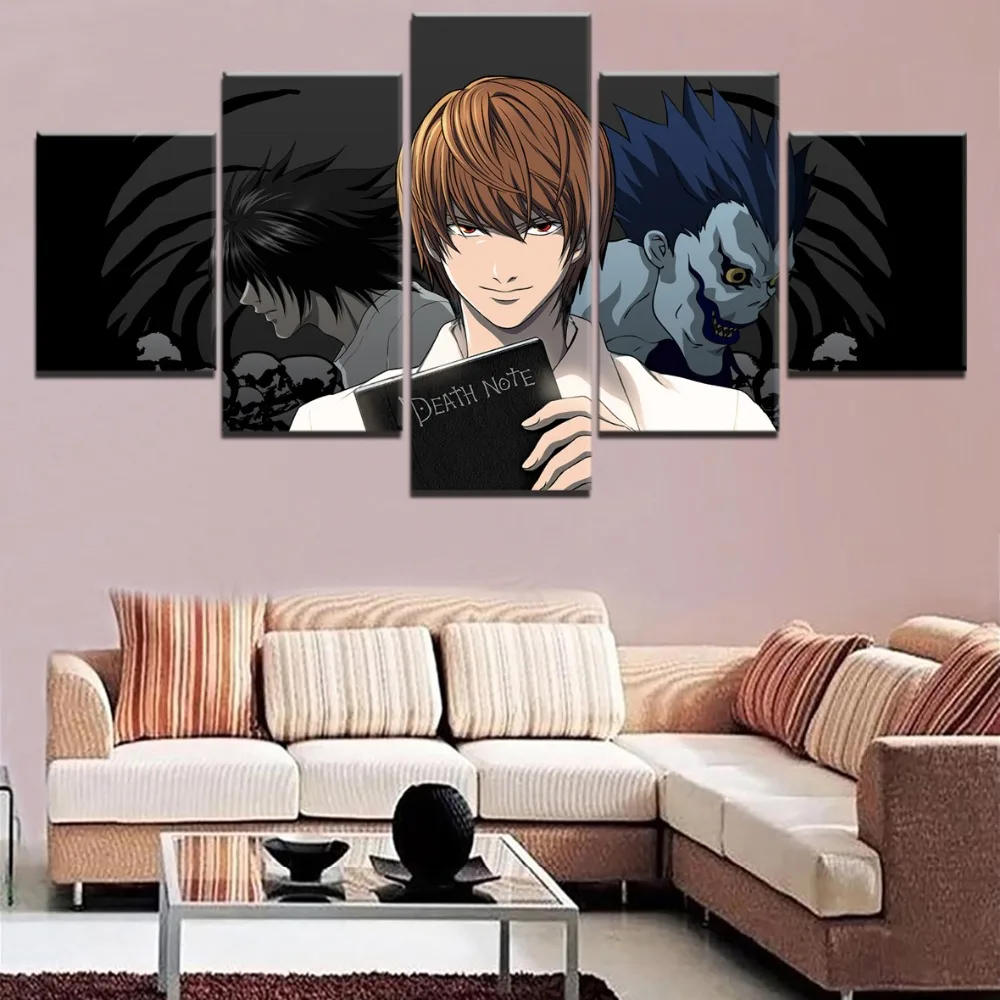 Картина на холсте Постер для домашнего декора 5 шт. аниме Death Note L Light Ягами Рюк