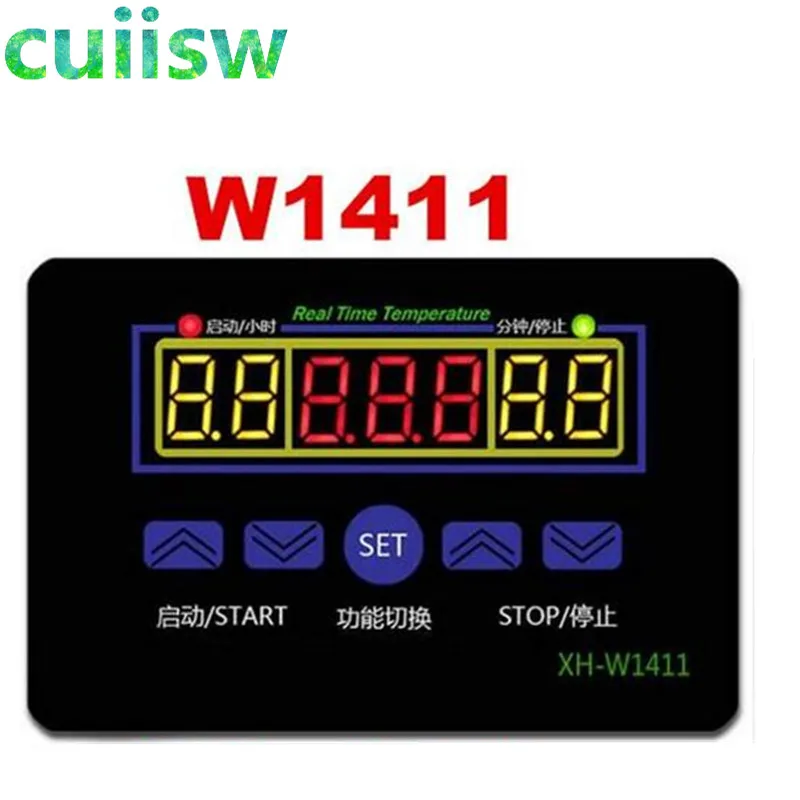 W1411 AC 220 В DC 12 В 10A светодиодный цифровой контроль температуры Лер термостат переключатель датчик для теплиц водных животных