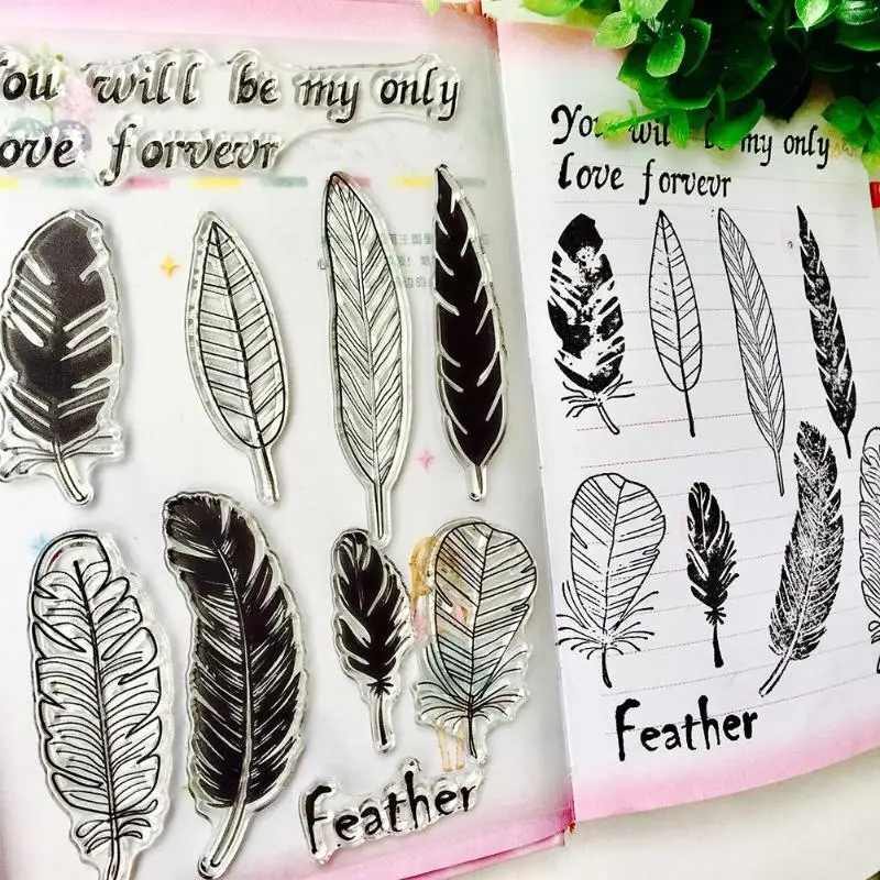 Сделай Сам перо письмо скрапбук прозрачный акриловый силиконовый каучук