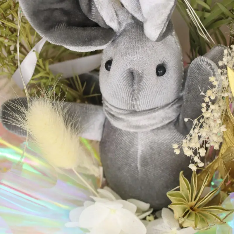 Wishing Light Rabbit Decor Dry Flowers Gift Box Home Garden Festive Party Supplies Artificial Decorations pro | Дом и сад