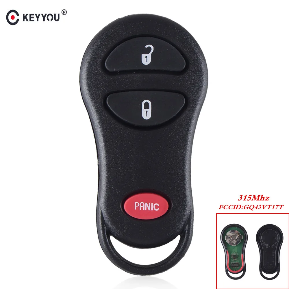 KEYYOU 3 2+ 1 кнопки дистанционного управления автомобильный брелок для DODGE Caravan Ram Dakota DURANGO Chrysler Town& Страна GQ43VT17T 315 МГц