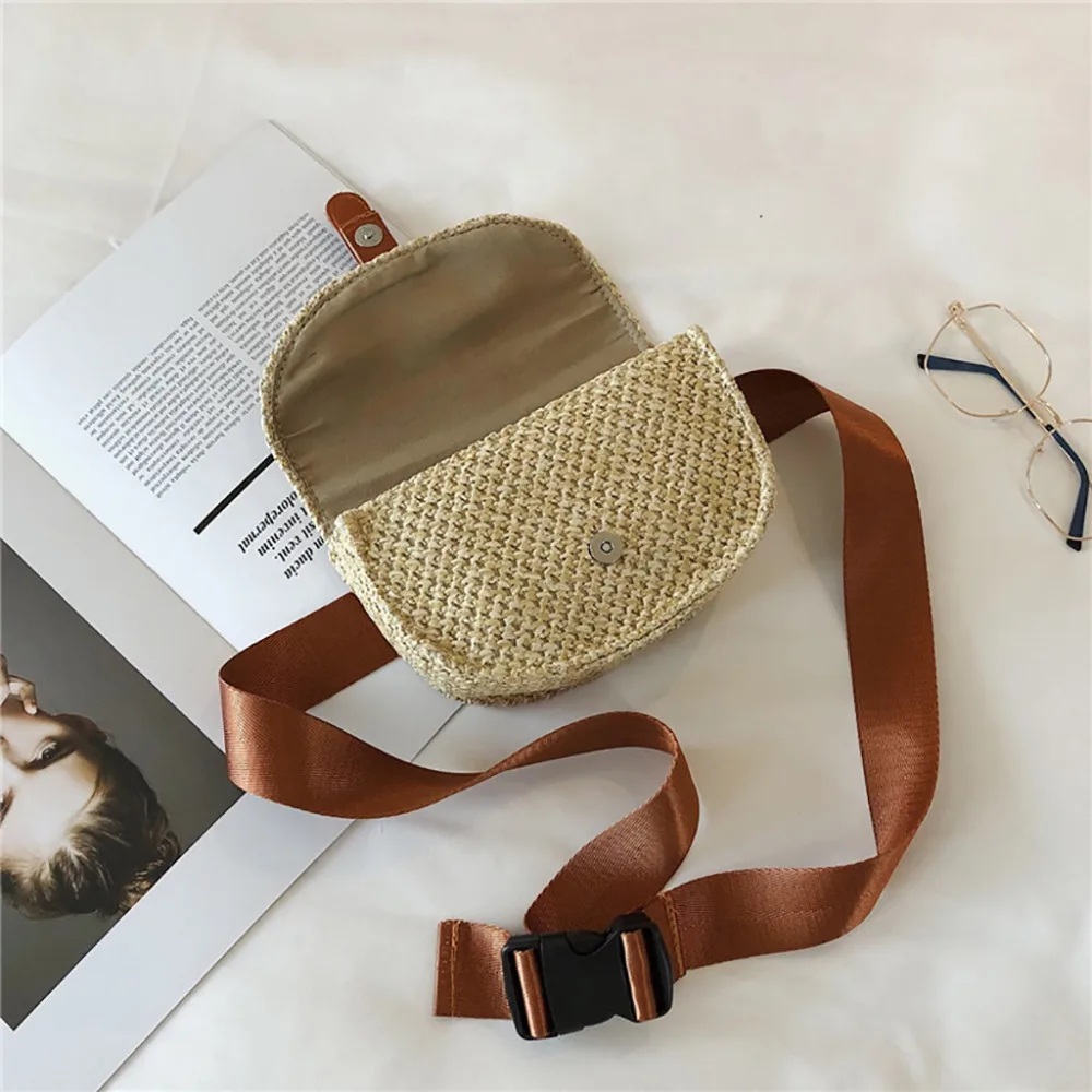 2019 Модный женский соломенный регулируемый плечевой ремень Простая Сумка Джокер