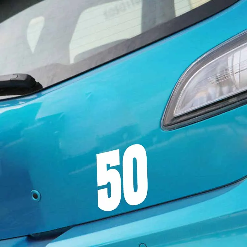 YJZT 14 9 см * 15 модный виниловый автомобильный Стайлинг lucky Number 50|Наклейки на