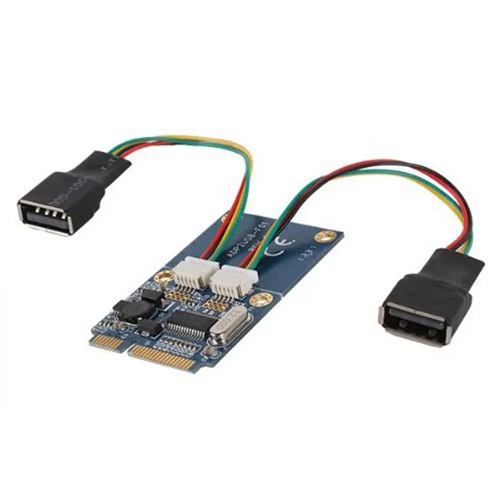 50 шт./лот ноутбук ПК двойной USB 2 0 Female to Mini PCI-E Express адаптер для флеш-диска и