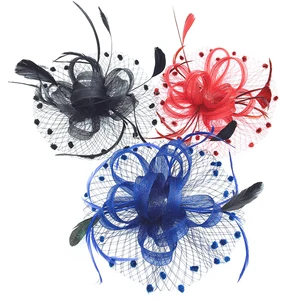 Женская Тюлевая вуаль, Шпилька с пером, 20 см, свадебные аксессуары для волос, заколки на волосы для вечеринки