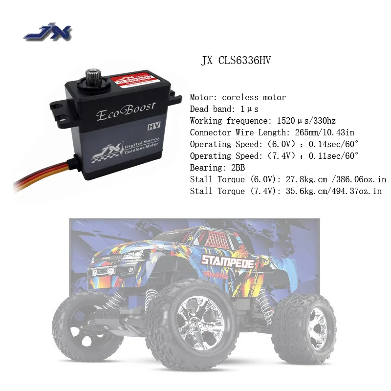 JX CLS6336HV 6 0 V 7 4 Цифровая металлическая Шестерня без сердечника мотор HV Servo 36кг
