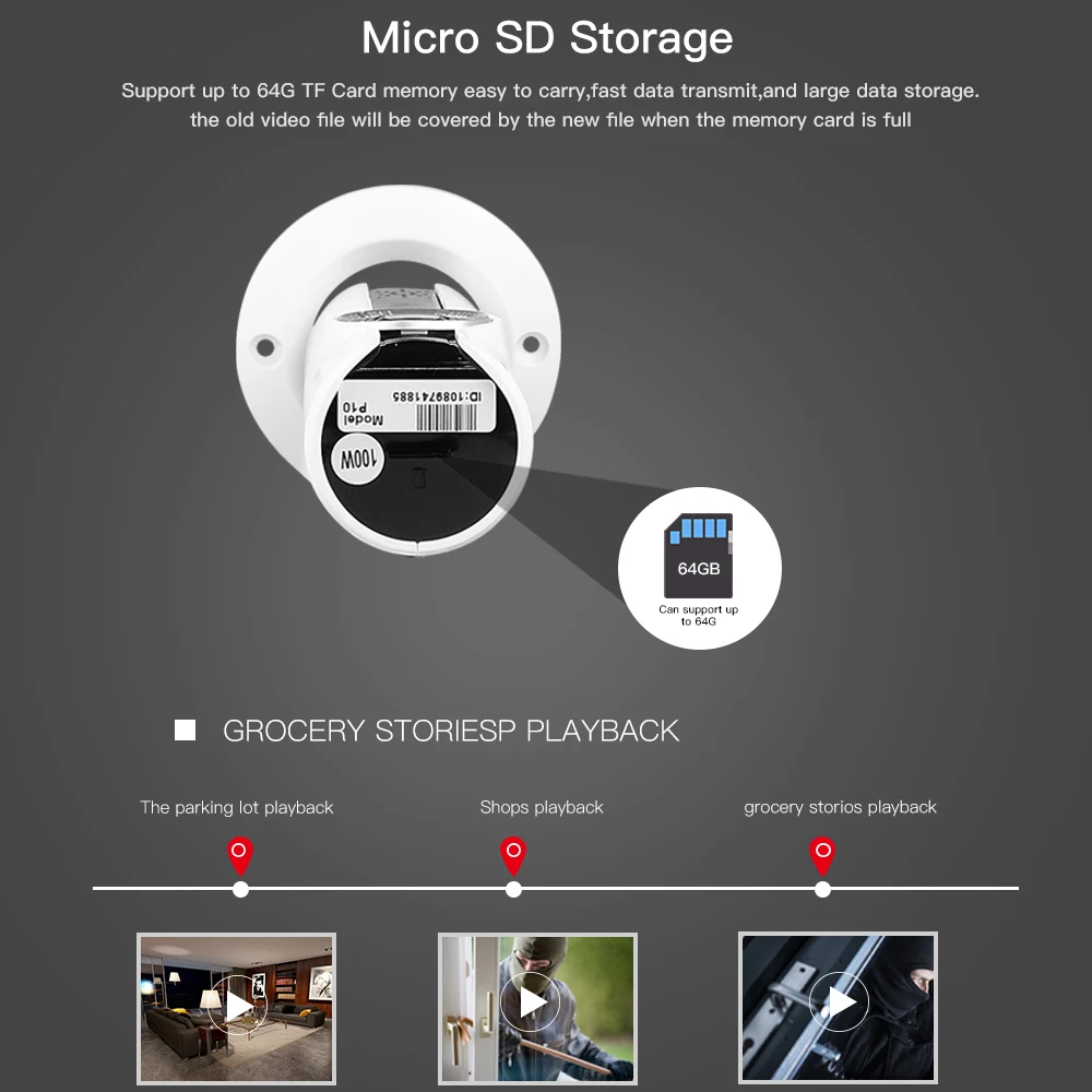Woaser WI FI IP Камера 720 P VR HD H.264 Smart 1.44 мм Fisheye панорамный сети наблюдения домашней