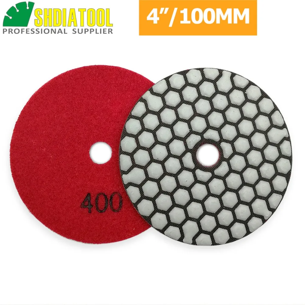 Diatool 6 шт. " /100 мм#400 diamond сухой Полировальная Подложка для Гранит и Мрамор, шлифовальный диск для камень без воды