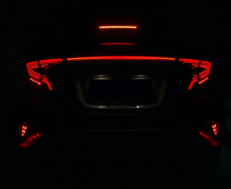 Автомобильные аксессуары, для TOYOTA CHR задний бампер светодиодный свет, chr задний фонарь+ спойлер лампа, chr бампер лампа Горячая Распродажа