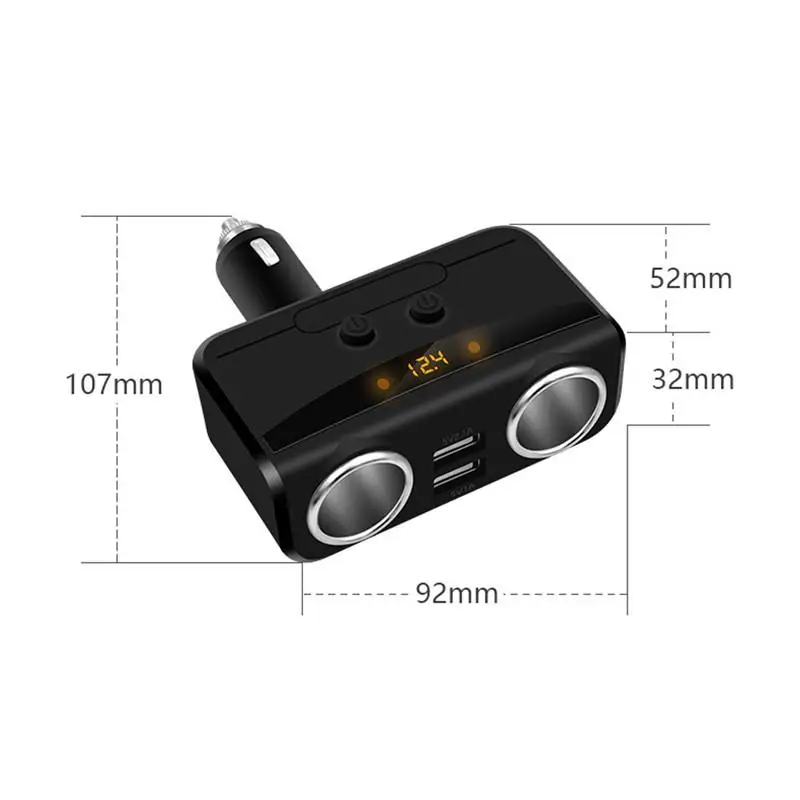 Универсальный автомобильный прикуриватель перезаряжаемый двойной USB порт