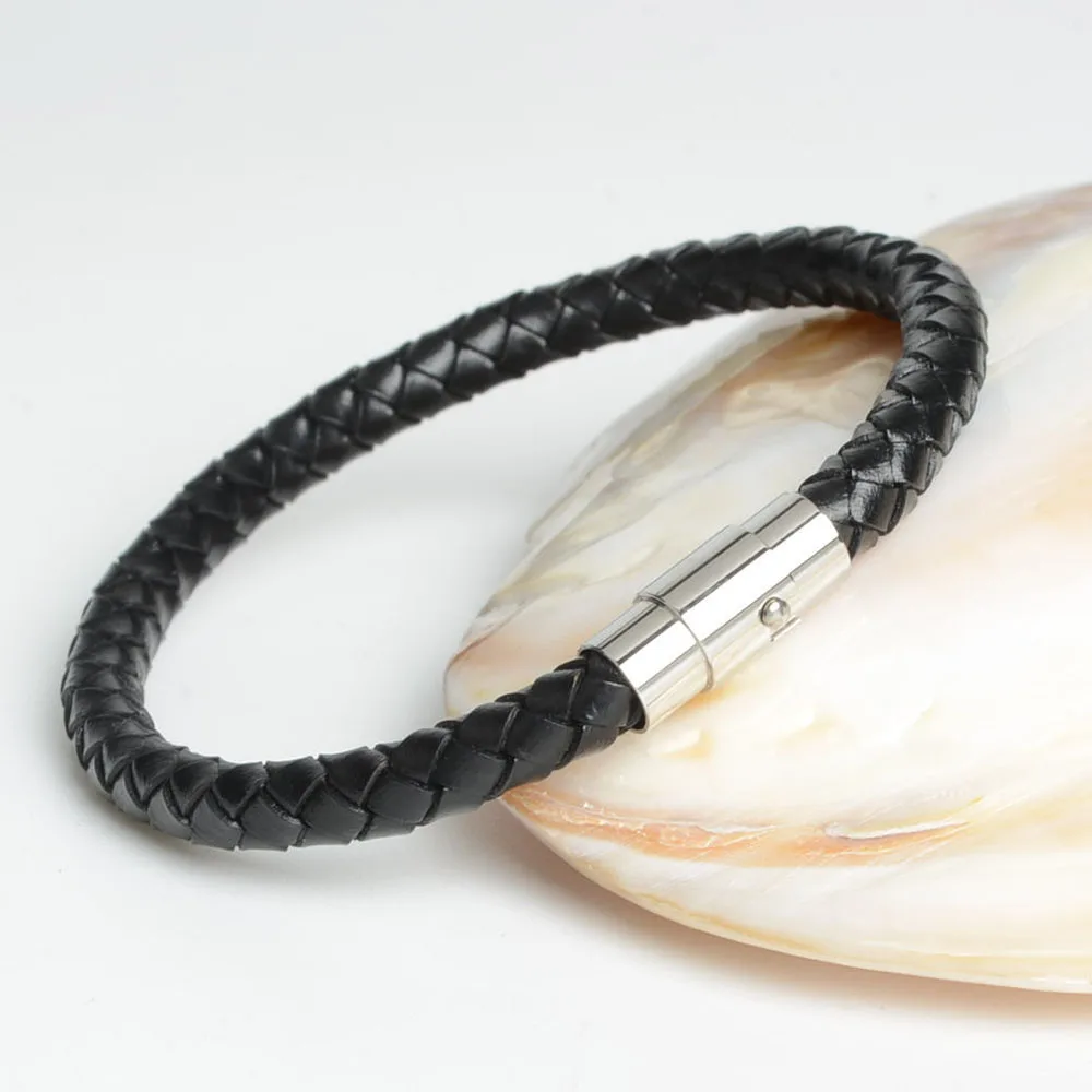 Новый модный очаровательный браслет женский из натуральной кожи нержавеющей