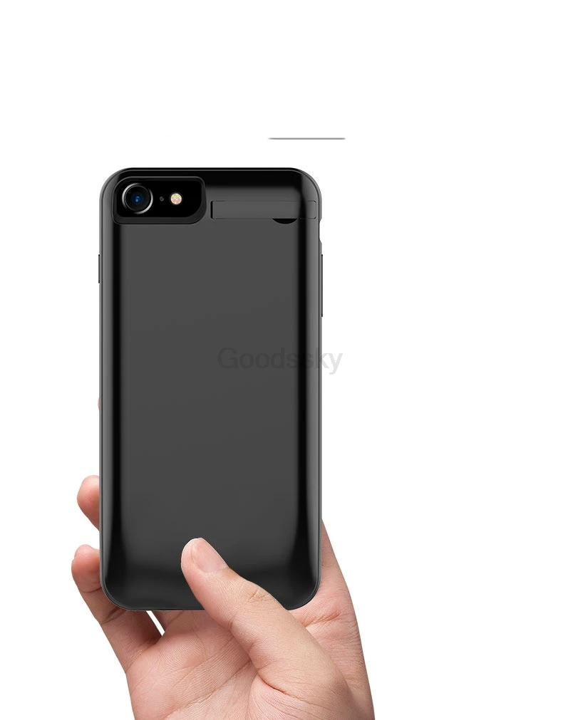 Для iPhone 8, 7, 6 6s плюс Батарея Чехол 3800/4800/5000/7500 мА/ч, Мощность банк Батарея Зарядное устройство чехол для iPhone 6 6s 7 8 чехол-накладка из термополиуретана с подставкой Чехол