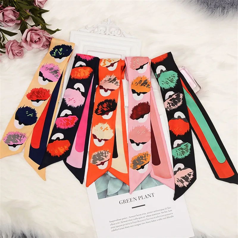 Женский облегающий шарф с принтом из мультфильма маленькие монстры шелковый