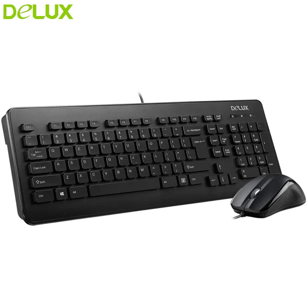 Проводная клавиатура и мышь Delux Combo новый оригинальный комплект для ПК ноутбука
