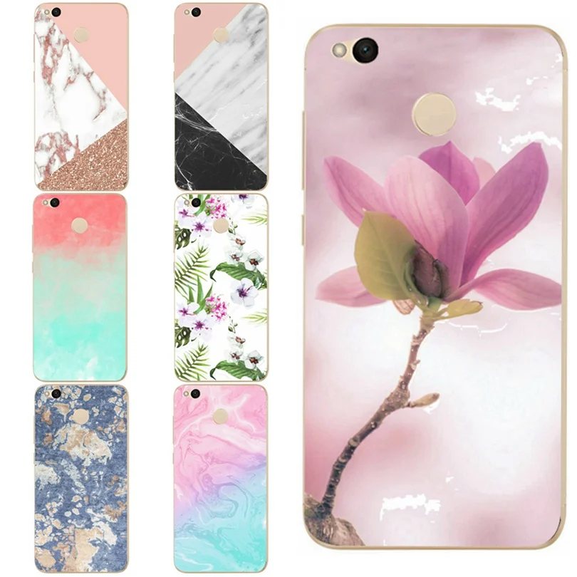 Soft Phone Case For Xiaomi Redmi 4X Note 4 4A TPU Colorful Marbling Leaf Painted Silicone Mi A1 Pro D072 |