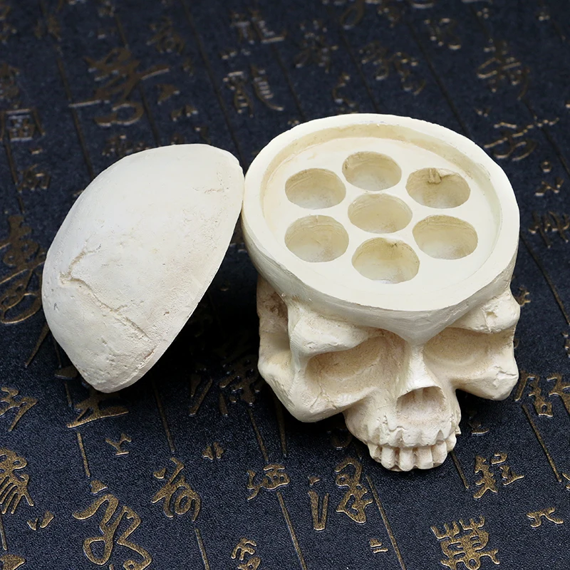 Голова черепа 7 отверстий жесткая смола тату чернила чашки/колпачки-держатели